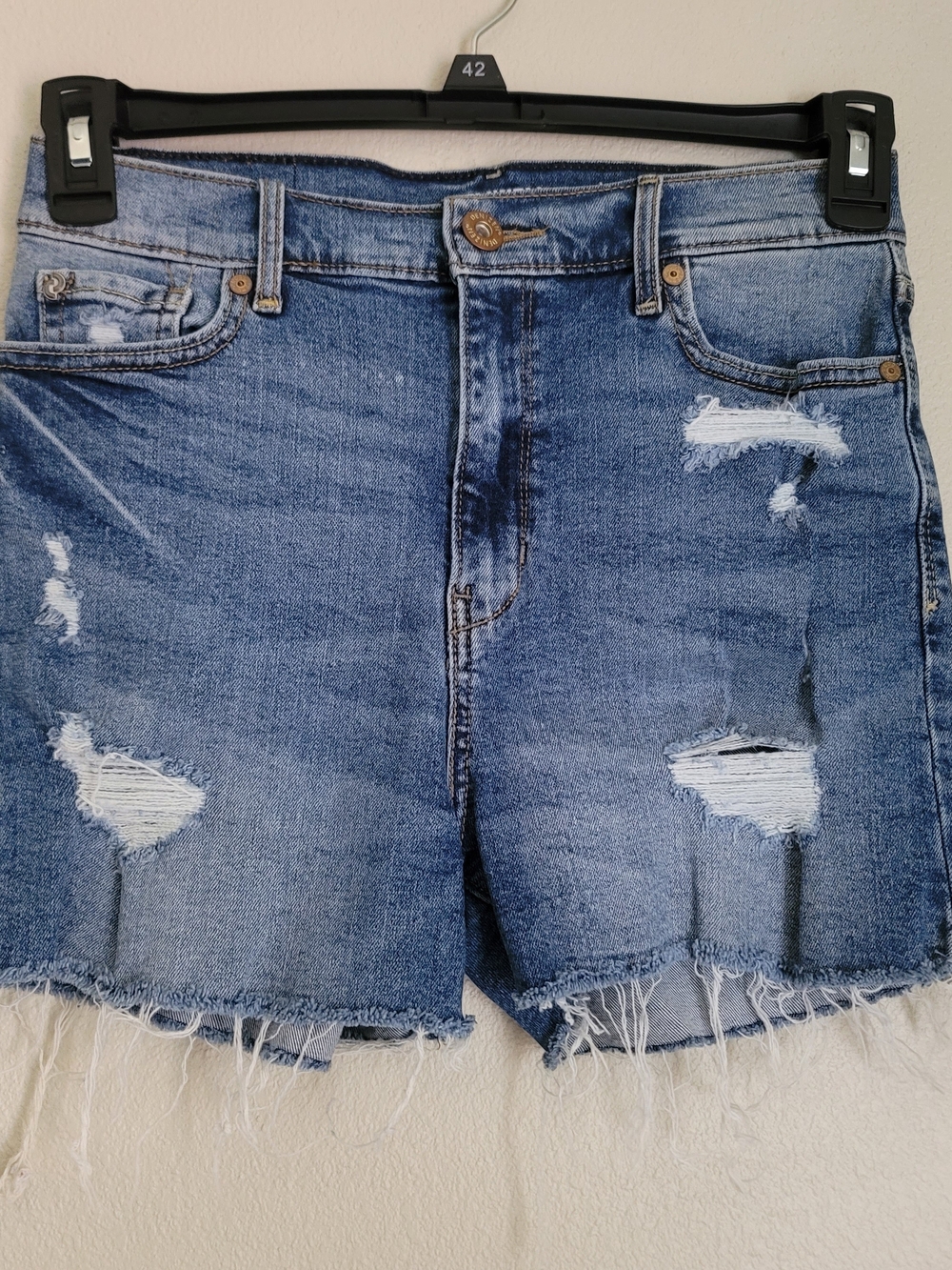 Denizen from Levi's Light Blue Distressed Denim Shorts
